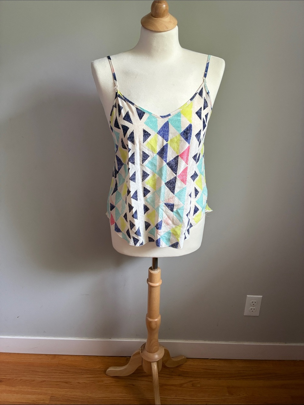 Wilfred Multicolor Geometric Neon Spaghetti-Strap Camisole